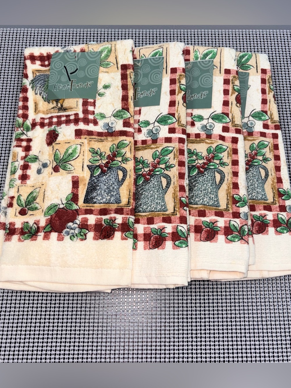Vintage Home Trends Rooster Kitchen Towels Set of 4 Cotton NWT